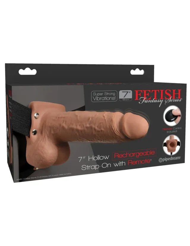Pipedream Fetish Fantasy 7 Hollow Strap-On with Remote voorbinddildo