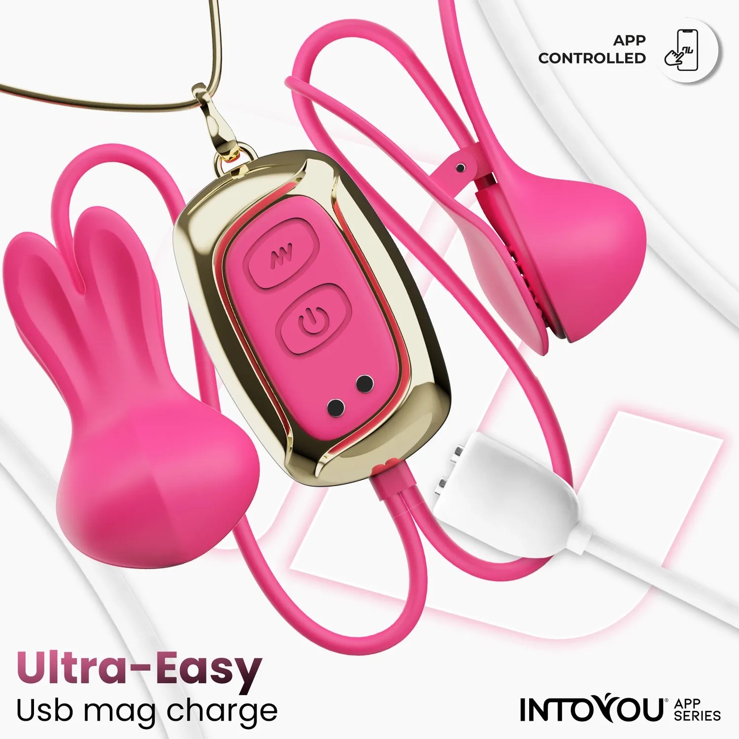 Intoyou Tickly vibrerende tepelklemmen konijn met app