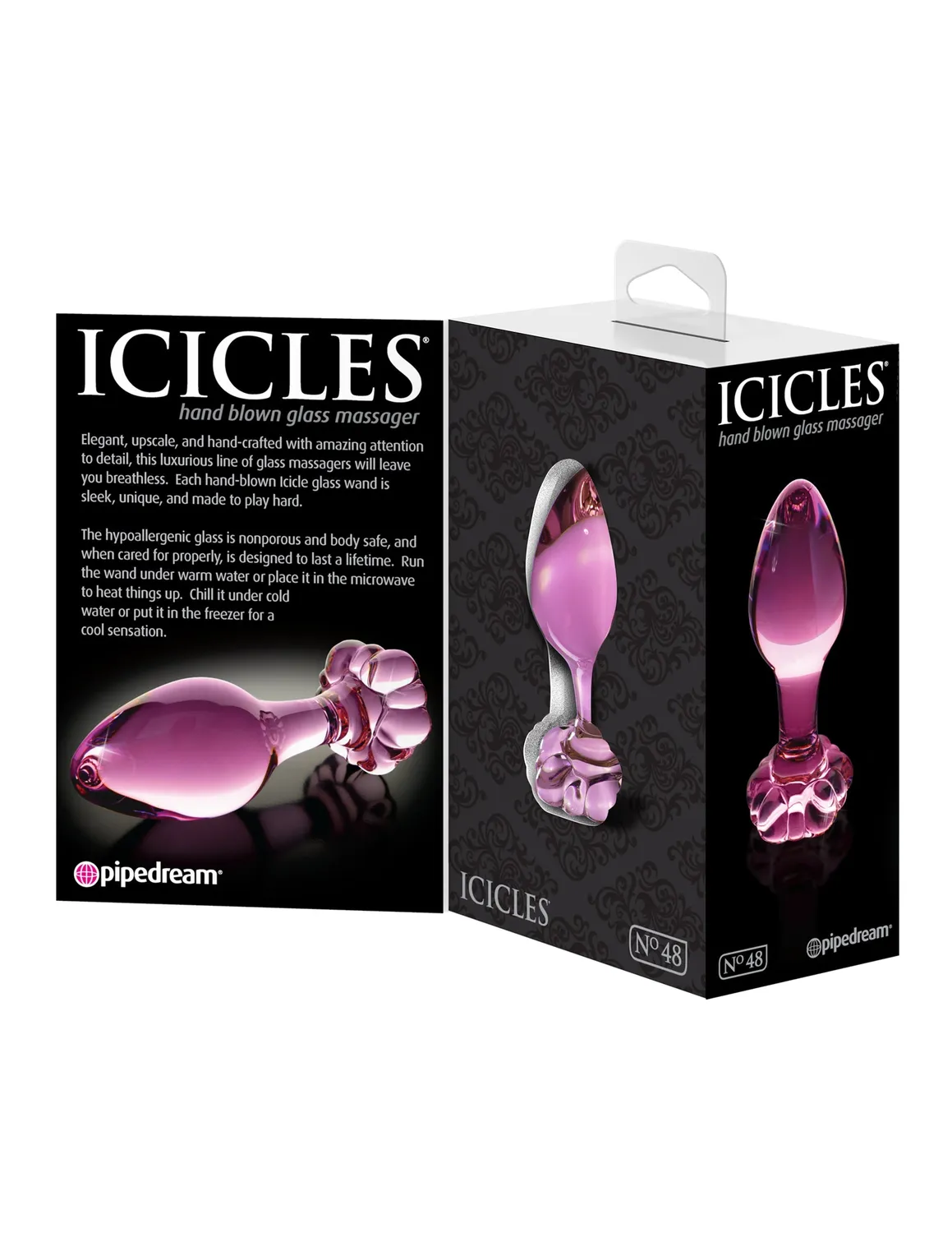 Pipedream Icicles No. 48 glazen buttplug roze