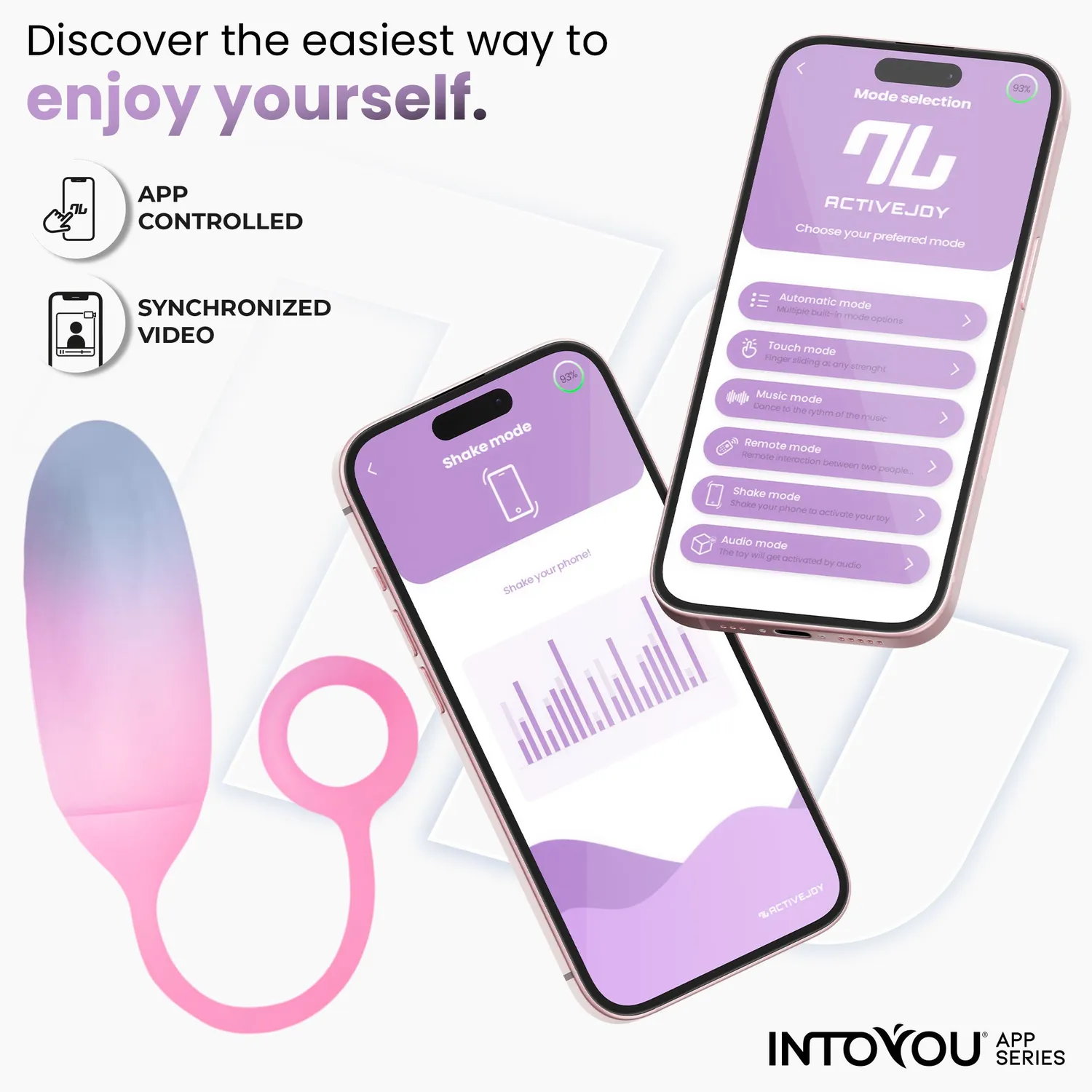Intoyou vibrerend ei blauw roze met app 10 standen