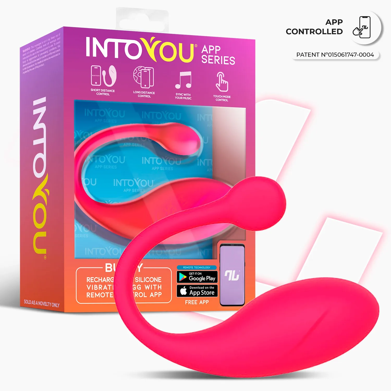 Intoyou Bulby tril-ei met app intens roze