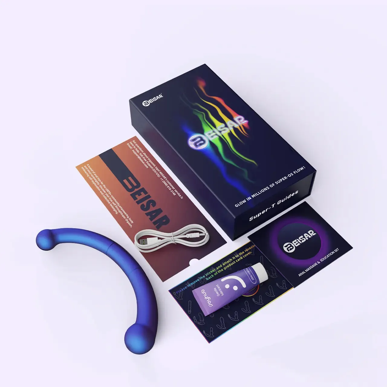 Beisar Crescent vibrator parelmoer blauw prostaat