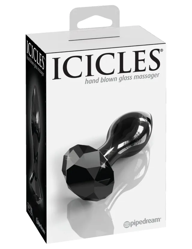 Pipedream Icicles No. 78 glazen dildo zwart slank