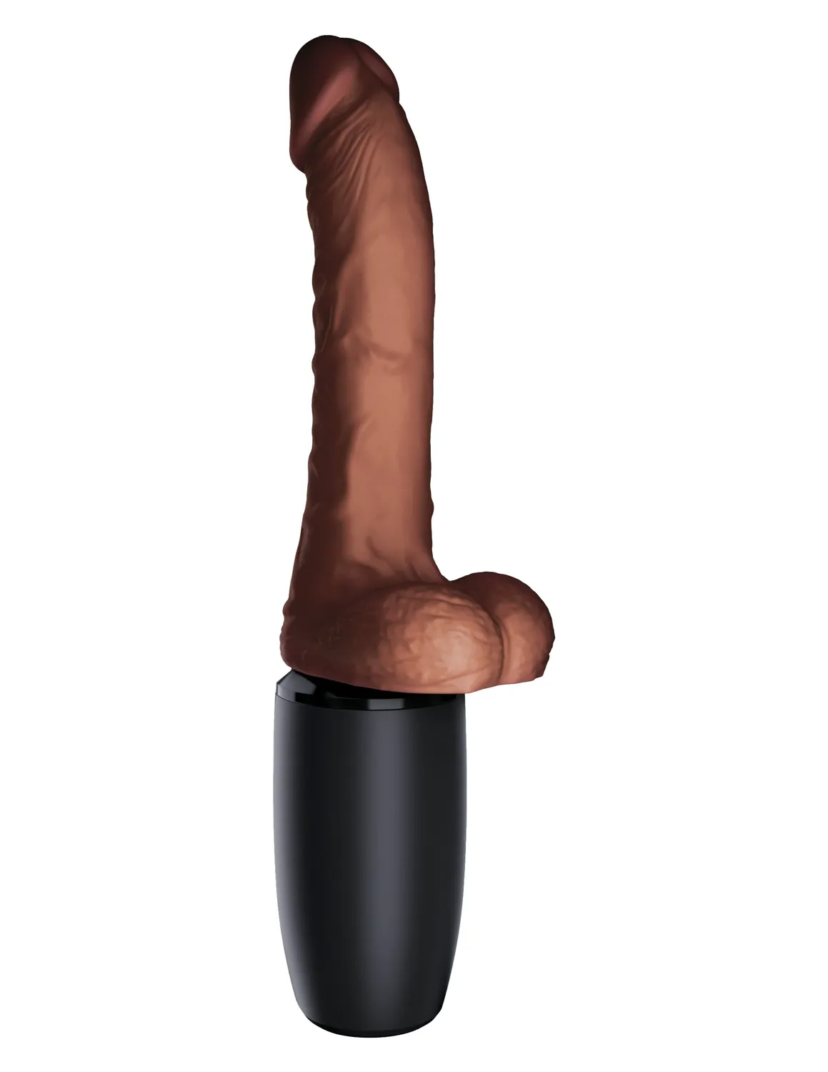 Pipedream King Cock Plus stotende vibrator 7,5 inch bruin verwarmd