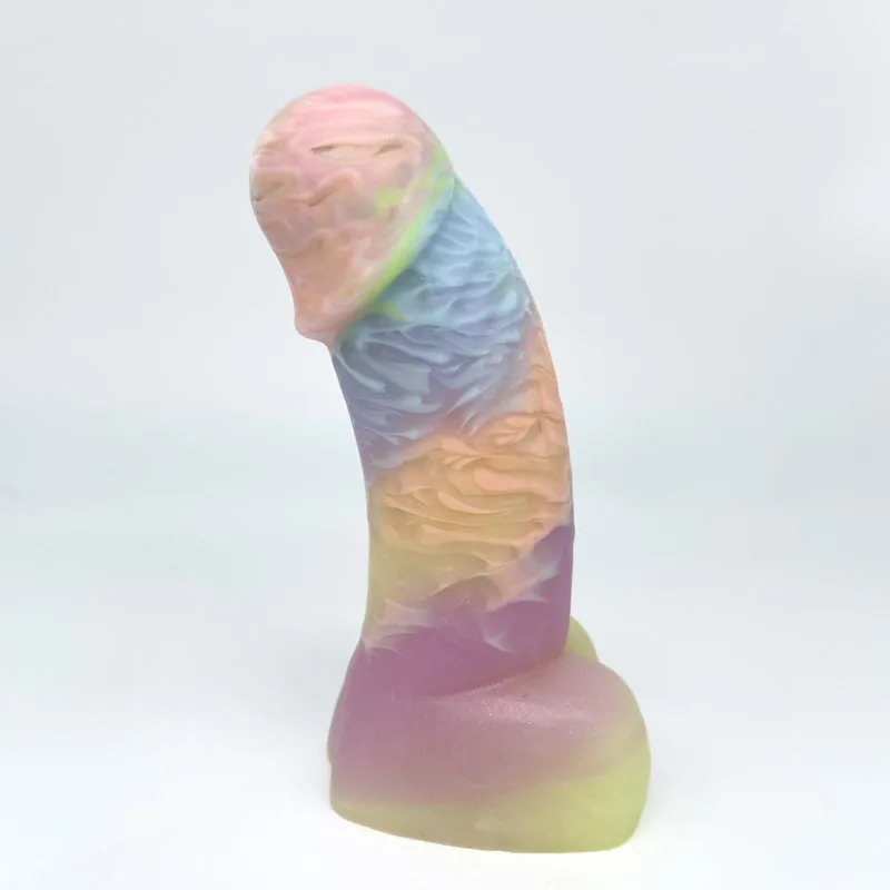 Tentickle Woodsman Pastel Rainbow Swirl dildo XS super soft