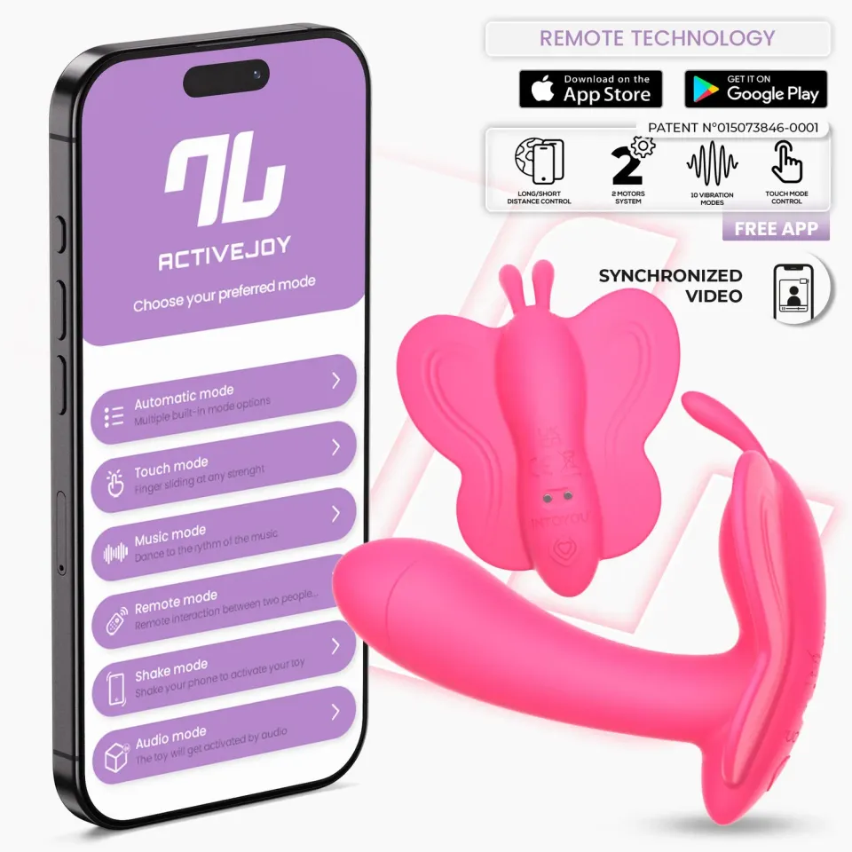Intoyou Wingy vlindervibrator met app perzikroze