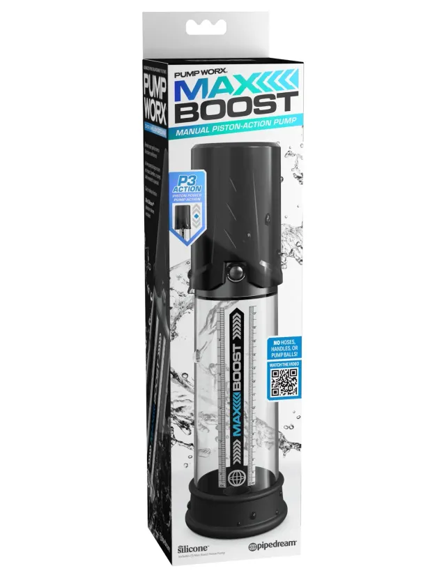 Pipedream Pump Worx Max Boost penispomp zwart transparant