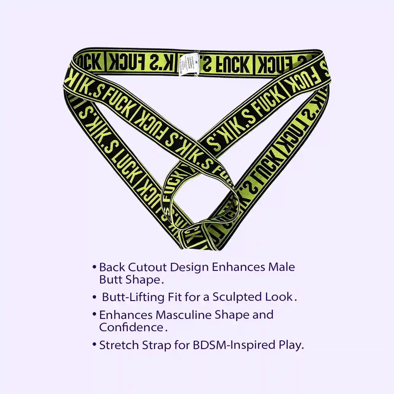 Beisar Open-Crotch Double-Thong open slip geel-zwart L